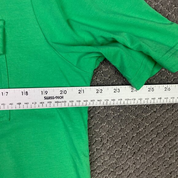 Criquet Players Polo Shirt Mens Medium Green Shamrock Pocket 4 Btn Golf Preppy - Picture 8 of 10